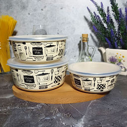 Набор из 3 предметов.№47 Стиль кухни, слоновая кость, 1DM47PL - Стальэмаль фото 3