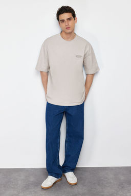 TRENDYOL MAN Haki Oversize/Genis Kesim %100 Pamuklu Bisiklet Yaka Minimal Yaz? Bask?l? T-Shirt TMNSS23TS00084 - Trendyolmilla фото 5