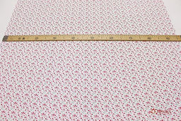 Ситец "Цветики" (ярко малиновые на белом), ш.0.95м, хлопок-100%, 100гр/м.кв