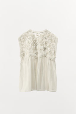 LIMITED EDITION LACE EMBROIDERED TOP - Zara фото 13