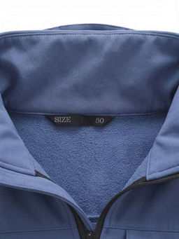 Ветровка мужская софтшелл виндстоппер с капюшоном спортивная синего цвета 9615_1S