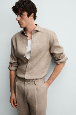 CAMISA REGULAR FIT 100% LINO / Arena / Vigor? - Zara фото 5