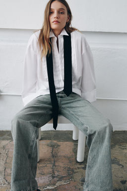 OVERSIZE SHIRT WITH TIE ZW COLLECTION LIMITED EDITION - Zara фото 14