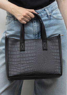 Сумка Модель №1632 | кожзам | крокодил | черный | Р920-1 | 33395 - L-craft фото 5