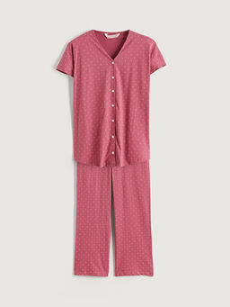V Yaka Desenli Hamile Pijama Tak?m?