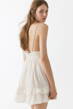 Vestido acampanado en mezcla de lino - H&m фото 5