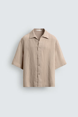 CAMISA BOXY FIT JACQUARD RAYAS / Crudo - Zara фото 7