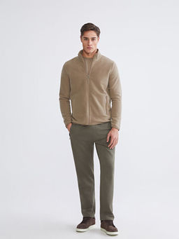 Dik Yaka Uzun Kollu Polar Erkek Fermuarl? Sweatshirt