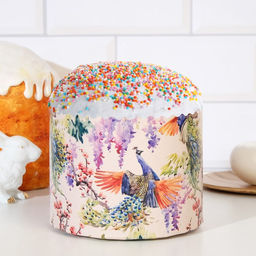 Цена за 1400 шт. Форма бумажная для кулича "Павлины" 134 x 100 мм ( фасовка 1400 шт)