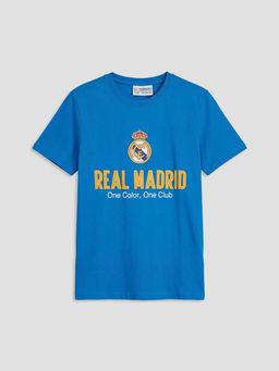 Bisiklet Yaka Real Madrid Bask?l? Erkek ?ocuk Ti??rt - Waikiki фото 2