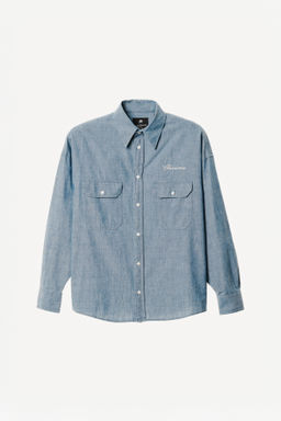 CAMISA CHAMBRAY BOXY FIT BORDADO WILLY CHAVARRIA X ZARA / Azul medio фото 3