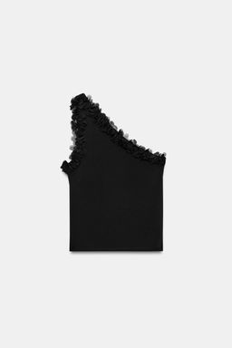 TOP ASIM?TRICO FLORES / Negro