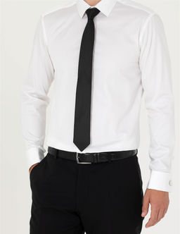 Beyaz Slim Fit Uzun Kollu Basic G_mlek