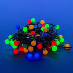ULD-S0540-060/DGA MULTI IP20 COLORBALLS Гирлянда светодиодная с контроллером Разноцветные шарики, 60 светодиодов, 5,4 м, разноцветная, IP20, провод зеленый