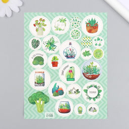 Цена за 5 шт. Декор для творчества картон «Фишки и пуговки. Зелёный», 24 шт., 13×16.5 см