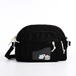 Сумка молодёжная на молнии, цвет чёрный - Simaland фото 2