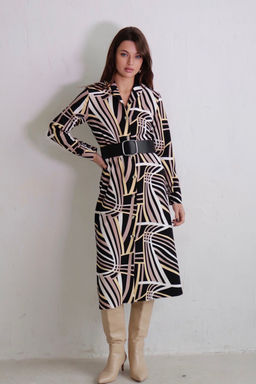 Платье-рубашка с английским воротником принт - Martichelli фото 38