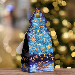 Цена за 5 шт. Подарочная коробка Ёлка Синий иней, 15,7 х 9,5 х 22,5 см - Simaland фото 2