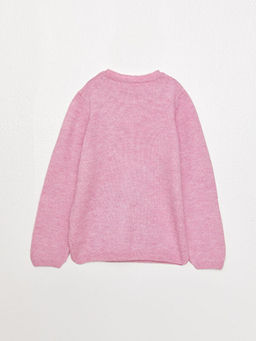 Bisiklet Yaka Desenli Uzun Kollu K?z ?ocuk Triko Kazak - Waikiki фото 2