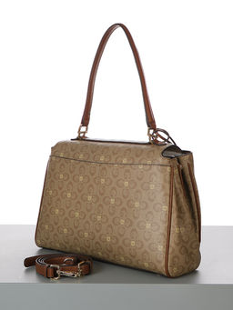 LACCOMA сумка AC697-лагуна темно-бежевый эко кожа хлопок  фото 5