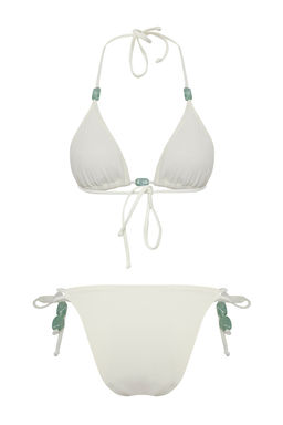 TRENDYOLMILLA Ekru Ucgen Boncuk Aksesuarl? Brazilian Bikini Tak?m? TBESS25BT00056  фото 6