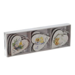 Набор из 9-ти изделий декоративных подвесных "Сердце" (5*0,5*6), L19,5 W6,5 H2 см