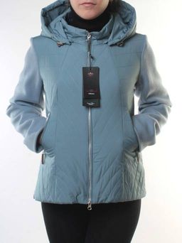 M-7036 GRAY/BLUE Куртка кашемировая женская (100 гр. синтепон) - Фабричный китай фото 2