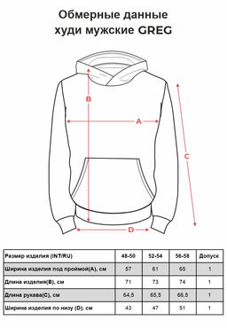 Худи мужское GREG aus Russland G171-OZ03-38_R (хаки)  фото 6