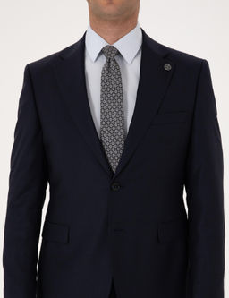 Lacivert Slim Fit Tak_m Elbise