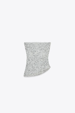 SEQUINNED BANDEAU TOP - Zara фото 8