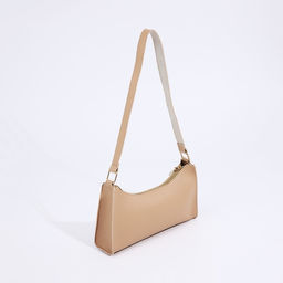 Сумка-багет на молнии, цвет бежевый - Nazamok фото 3