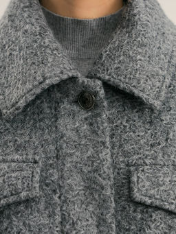 Куртка-рубашка из ткани с ворсом на поясе / Zarina  фото 9