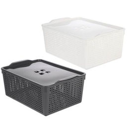Корзина д/хранения 4,7л 300х200х110мм (белый, серый)