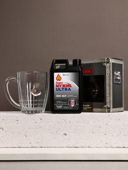 Подарочный набор Super ultra, гель для душа канистра 500 мл и стакан с пулей, HARD LINE  фото 2