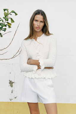 RUFFLED KNIT CARDIGAN - Zara фото 8