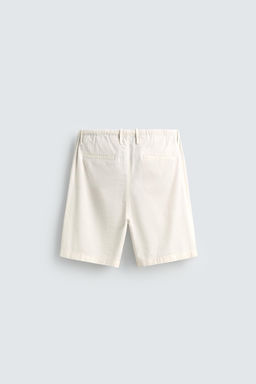 BERMUDA REGULAR FIT MEZCLA ALGOD?N / Blanco roto