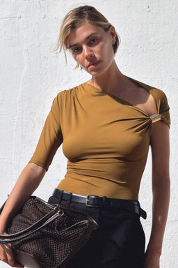 ASYMMETRIC POLYAMIDE TOP - Zara фото 10
