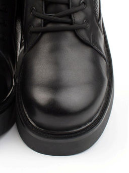 04-YPM5834A BLACK Ботинки зимние женские (натуральная кожа, натуральный мех)