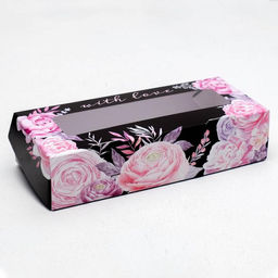 Цена за 5 шт. Кондитерская упаковка, коробка с ламинацией «With Love», 17 х 7 х 4 см