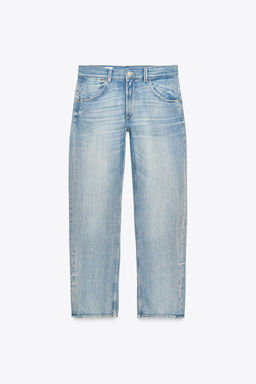 TRF STRAIGHT MID-WAIST BELTED JEANS - Zara фото 4