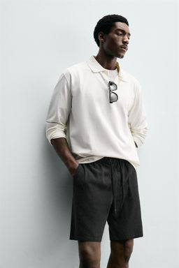 BERMUDA RELAXED FIT VISCOSA - LINO / Negro - Zara фото 6