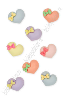 Кабошон "Сердечко" 2,3*2 см (20 шт) SF-8059, ассорти
