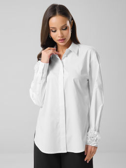 Блузка с декоративными цветами - Stilla фото 4