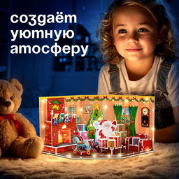 Конструктор 3D «Новогодние истории», с гирляндой, 62 детали