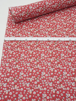 Бязь Ромашки на красном, ш.1.5м, хлопок-100%, 120гр/м.кв - Купава фото 5