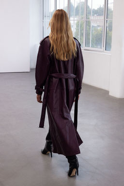 Limited Edition Bordo Kemerli Oversize Trenckot TWOAW25TR00003 - Trendyolmilla фото 2