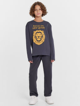 Лонгслив для мальчиков серый с печатью - Mark formelle фото 3