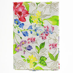 Скатерть 180х145см Летний сад, длина стола до 140см, на 6 персон, рогожка (хлопок 100%) 171г/м2, упаковка классическая, пакет ПВХ 28х41см, Домашняя мода (Россия)  фото 3