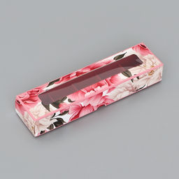 Цена за 5 шт. Коробка для 5 конфет с обечайкой, с окном «Презент», 21×5×3.3 см