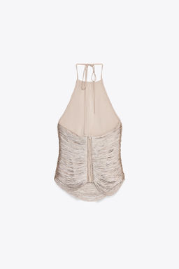 FRINGED HALTER TOP - Zara фото 6